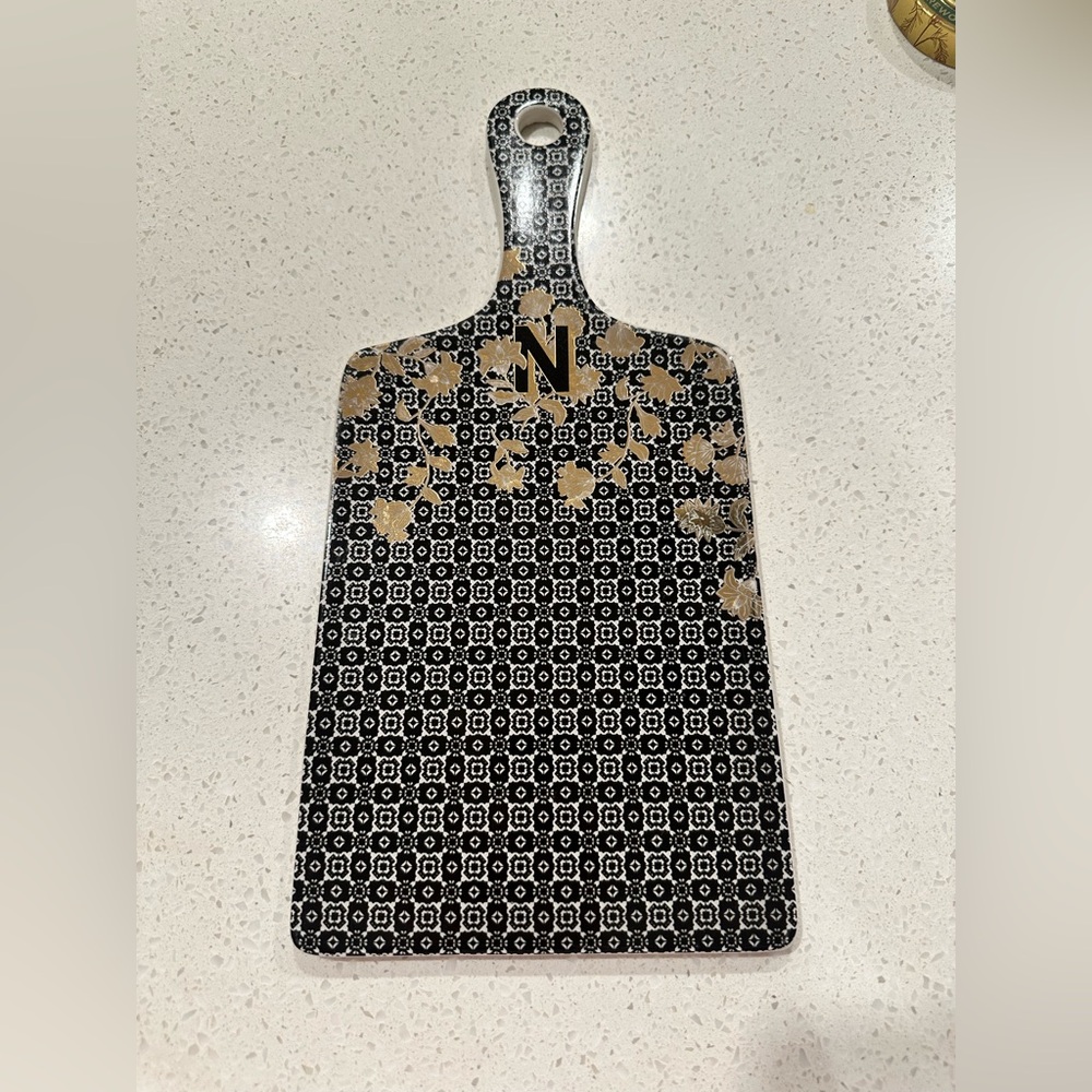 Anthropologie Eliza Tile Monogram Cheese Board Letter N